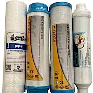 Açık Kasa Su Arıtma Cihazı 4’lü Filtre Seti – Ters Ozmoz Uyumlu Yedek Filtre Takımı